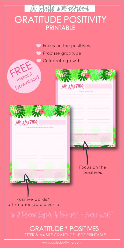 gratitude, mindset, success mindset,free printable planners