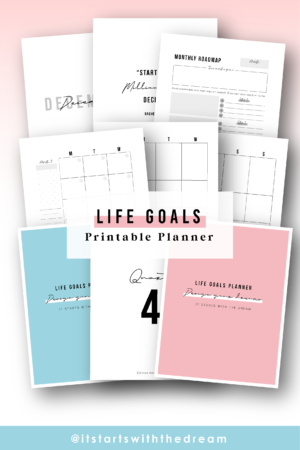 life planner printable life goals - goal setting - life goals - digital planner