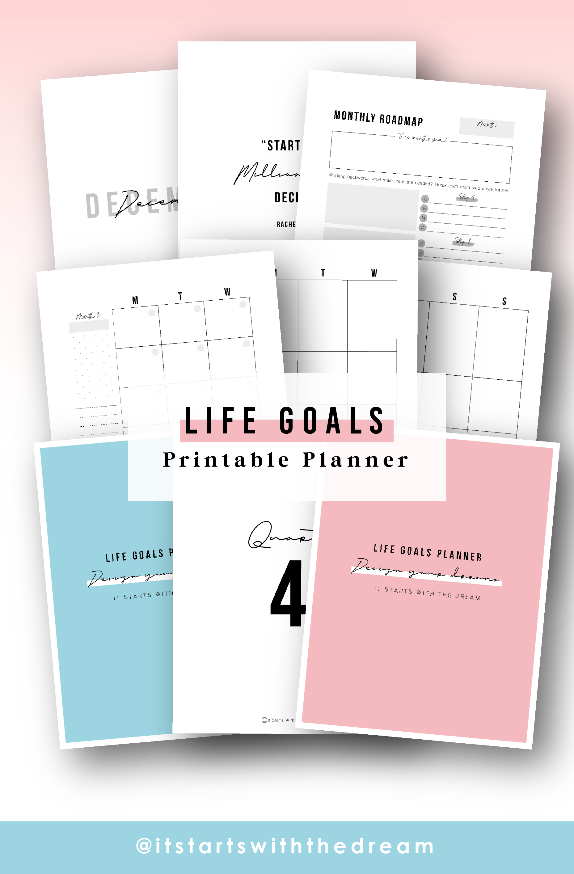 New Agenda Daily Planner Life Goal Setting Undated Weekly Monthly