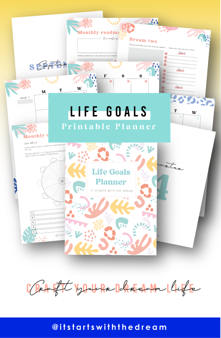 2024 Life Planner Printable Rainbow Art Dream Life Journal Design   Life Goals Cover Mockup 2024 23 900x1373 