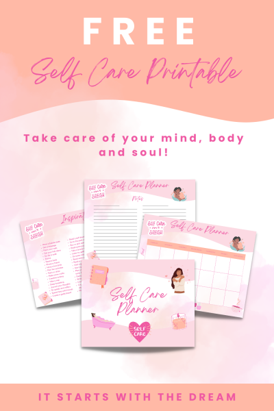 Self care planner blog gift- improve your mood, get healthier, create a self care routine