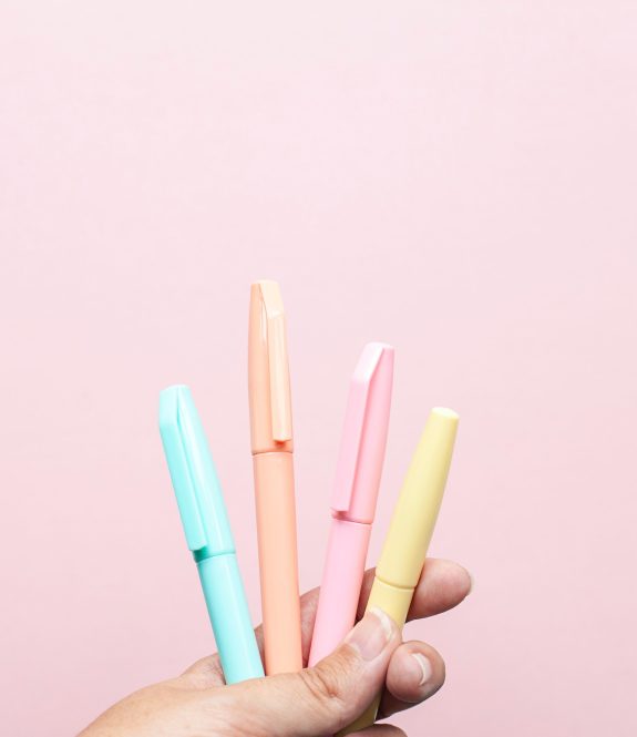 pastel pens to write your goals and dream life with